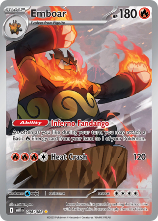 Pokémonkaart Emboar nummer 98/86