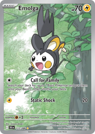 Pokémonkaart Emolga nummer 112/86