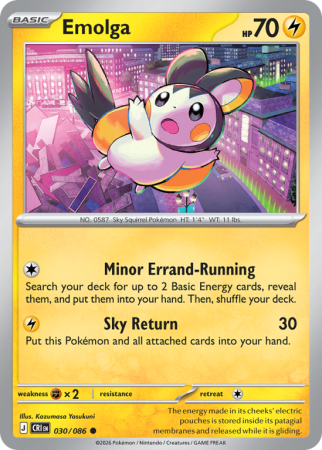 Pokémonkaart Emolga nummer 30/86