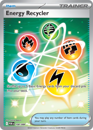 Pokémonkaart Energy Recycler nummer 108/88