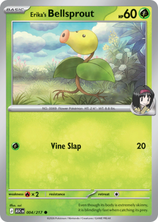 Pokémonkaart Erika's Bellsprout nummer 4/217 uit de set Ascended Heroes (Mega Evolution)