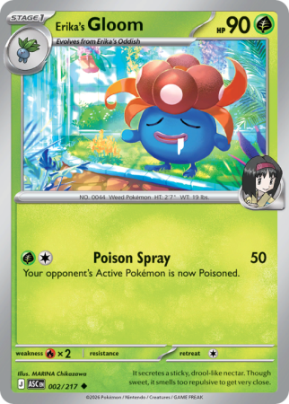 Pokémonkaart Erika's Gloom nummer 2/217