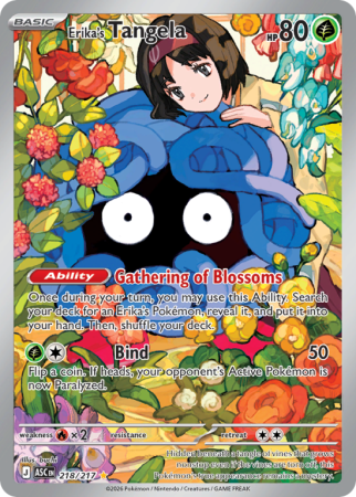 Pokémonkaart Erika's Tangela nummer 218/217 uit de set Ascended Heroes (Mega Evolution)