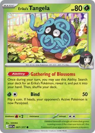 Pokémonkaart Erika's Tangela nummer 7/217 uit de set Ascended Heroes (Mega Evolution)