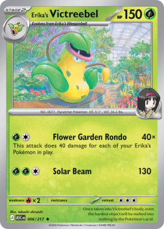 Pokémonkaart Erika's Victreebel nummer 6/217 uit de set Ascended Heroes (Mega Evolution)