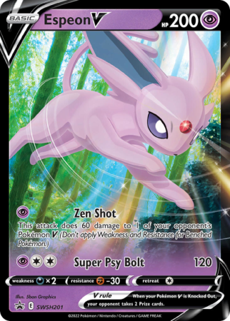 Pokémonkaart Espeon V nummer SWSH201/103 uit de set SWSH Black Star Promos (Sword & Shield)
