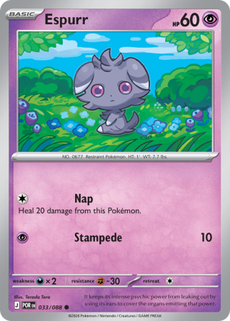 Pokémonkaart Espurr nummer 33/88