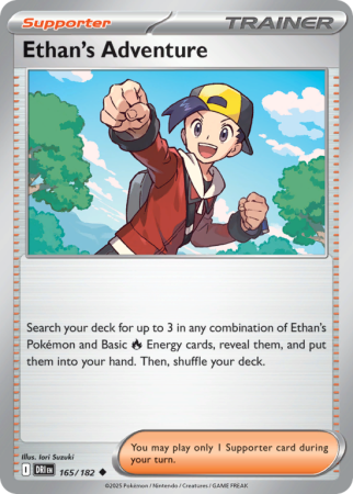 Pokémonkaart Ethan's Adventure nummer 165/182