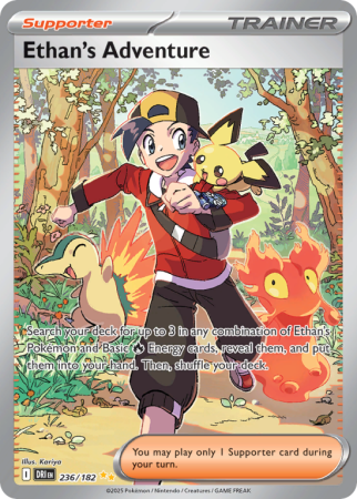 Pokémonkaart Ethan's Adventure nummer 236/182