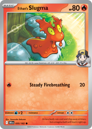 Pokémonkaart Ethan's Slugma nummer 35/182