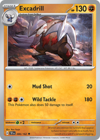 Pokémonkaart Excadrill nummer 86/162