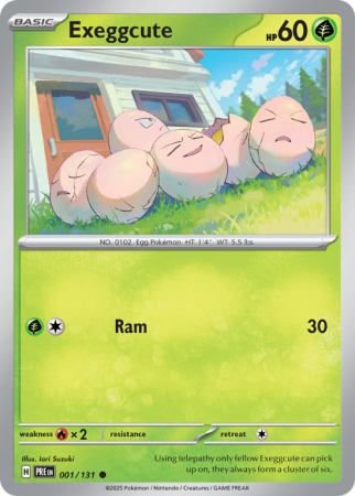 Pokémonkaart Exeggcute nummer 1/131 uit de set Prismatic Evolutions (Scarlet & Violet)