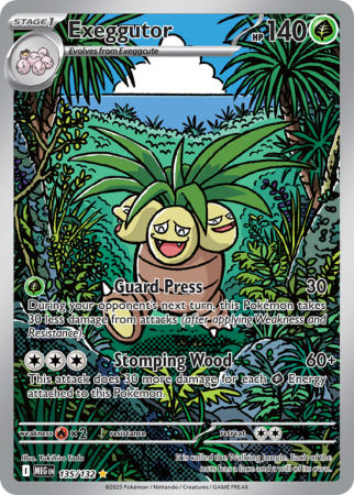 Pokémonkaart Exeggutor nummer 135/132