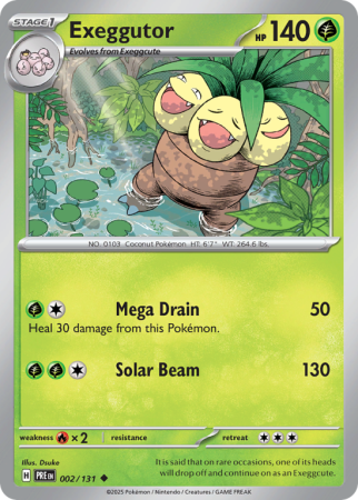 Pokémonkaart Exeggutor nummer 2/131 uit de set Prismatic Evolutions (Scarlet & Violet)