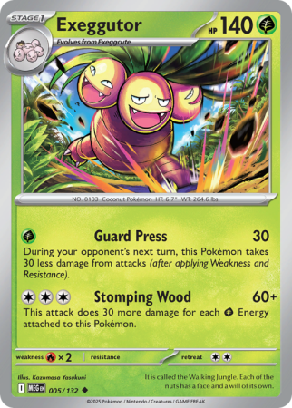 Pokémonkaart Exeggutor nummer 5/132 uit de set Mega Evolution