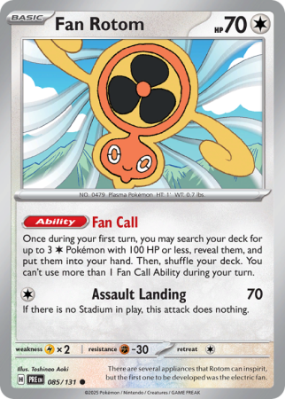 Pokémonkaart Fan Rotom nummer 85/131 uit de set Prismatic Evolutions (Scarlet & Violet)