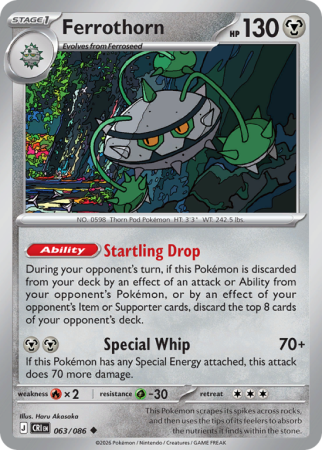 Pokémonkaart Ferrothorn nummer 63/86