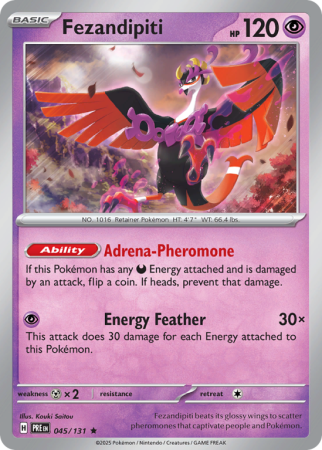 Pokémonkaart Fezandipiti nummer 45/131 uit de set Prismatic Evolutions (Scarlet & Violet)