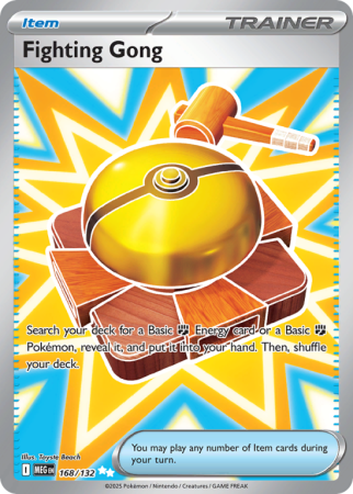 Pokémonkaart Fighting Gong nummer 168/132 uit de set Mega Evolution