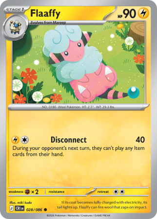 Pokémonkaart Flaaffy nummer 28/86