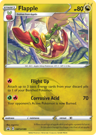 Pokémonkaart Flapple nummer SWSH189/103