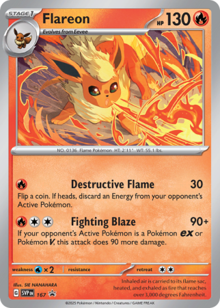 Pokémonkaart Flareon nummer 167/14