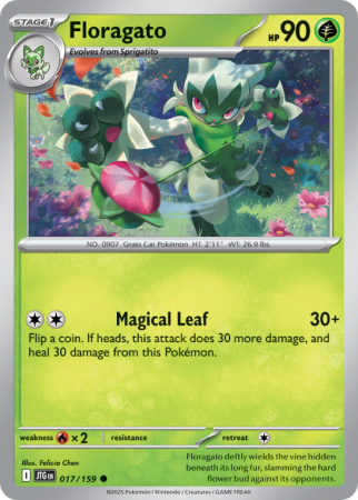 Pokémonkaart Floragato nummer 17/159 uit de set Journey Together (Scarlet & Violet)