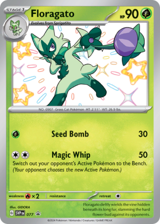 Pokémonkaart Floragato nummer 77/14 uit de set Scarlet & Violet Black Star Promos (Scarlet & Violet)