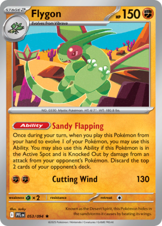Pokémonkaart Flygon nummer 53/94 uit de set Phantasmal Flames (Mega Evolution)