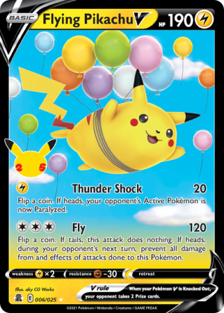 Pokémonkaart Flying Pikachu V nummer 6/25