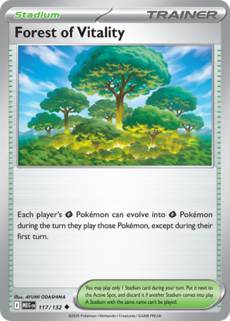 Pokémonkaart Forest of Vitality nummer 117/132 uit de set Mega Evolution