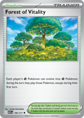 Pokémonkaart Forest of Vitality nummer 188/217 uit de set Ascended Heroes (Mega Evolution)