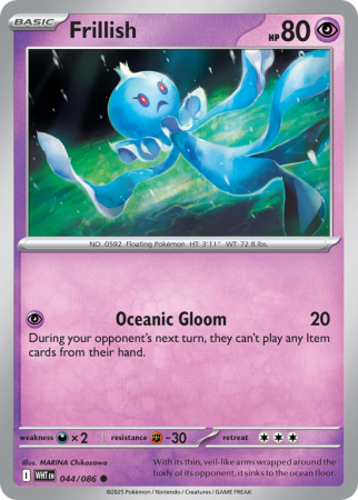 Pokémonkaart Frillish nummer 44/86 uit de set White Flare (Scarlet & Violet)
