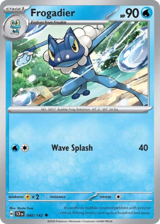Pokémonkaart Frogadier nummer 40/142 uit de set Stellar Crown (Scarlet & Violet)