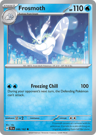 Pokémonkaart Frosmoth nummer 46/162 uit de set Temporal Forces (Scarlet & Violet)