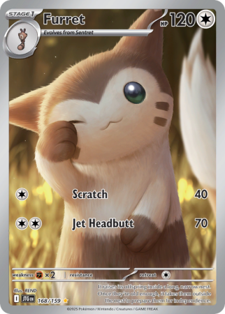 Pokémonkaart Furret nummer 168/159 uit de set Journey Together (Scarlet & Violet)