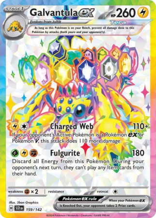 Pokémonkaart Galvantula ex nummer 159/142