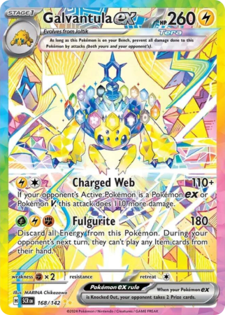 Pokémonkaart Galvantula ex nummer 168/142