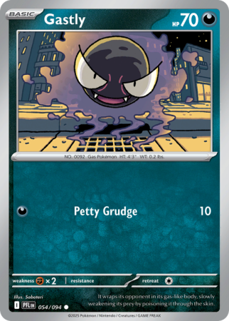 Pokémonkaart Gastly nummer 54/94 uit de set Phantasmal Flames (Mega Evolution)