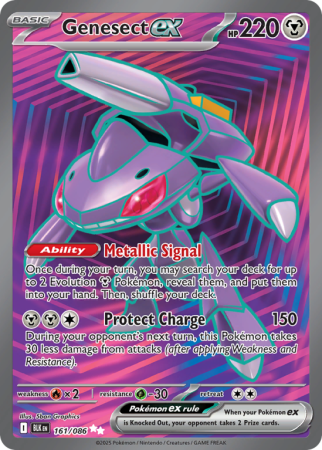Pokémonkaart Genesect ex nummer 161/86 uit de set Black Bolt (Scarlet & Violet)
