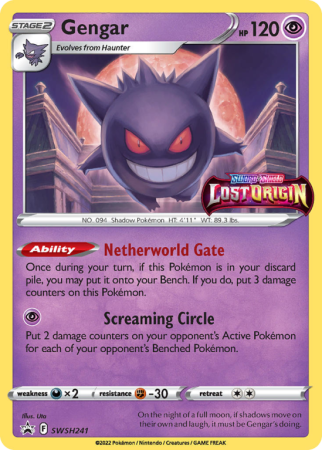 Pokémonkaart Gengar nummer SWSH241/103 uit de set SWSH Black Star Promos (Sword & Shield)