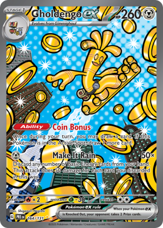 Pokémonkaart Gholdengo ex nummer 164/131