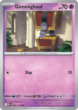 Pokémonkaart Gimmighoul nummer 67/132 uit de set Mega Evolution