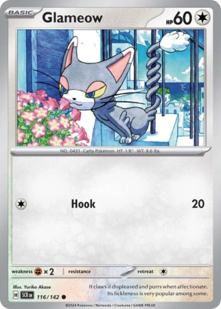 Pokémonkaart Glameow nummer 116/142 uit de set Stellar Crown (Scarlet & Violet)