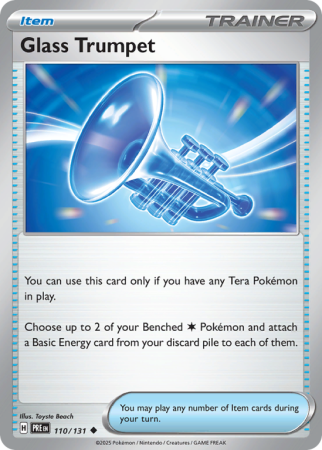 Pokémonkaart Glass Trumpet nummer 110/131 uit de set Prismatic Evolutions (Scarlet & Violet)