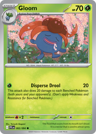 Pokémonkaart Gloom nummer 2/94 uit de set Phantasmal Flames (Mega Evolution)