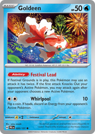 Pokémonkaart Goldeen nummer 20/131 uit de set Prismatic Evolutions (Scarlet & Violet)