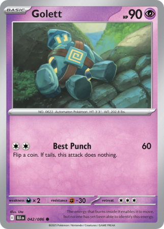 Pokémonkaart Golett nummer 42/86