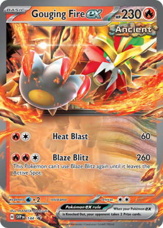 Pokémonkaart Gouging Fire ex nummer 144/14 uit de set Scarlet & Violet Black Star Promos (Scarlet & Violet)