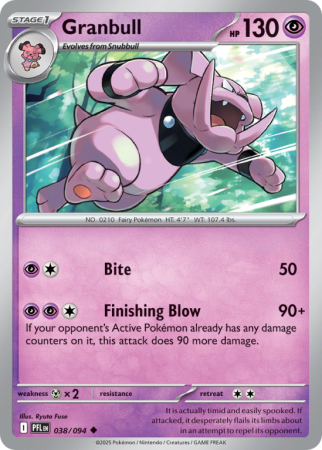 Pokémonkaart Granbull nummer 38/94 uit de set Phantasmal Flames (Mega Evolution)